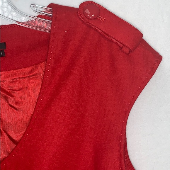 NWOT Club Monaco Red Zip Sheath Wool Dress Size 6 - Picture 7 of 12